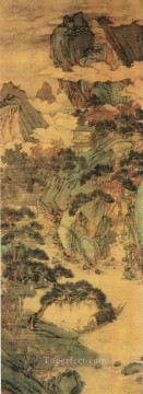  chinese oil painting - shen zhou unknown landscape traditional Chinese
